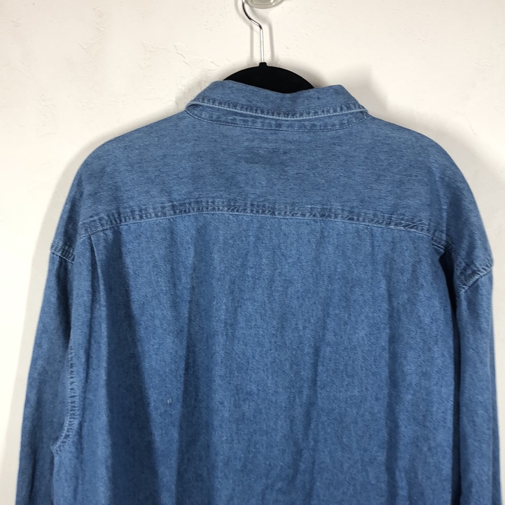 Basic Editions Denim Cobra Button Down Shirt Xl - image 8
